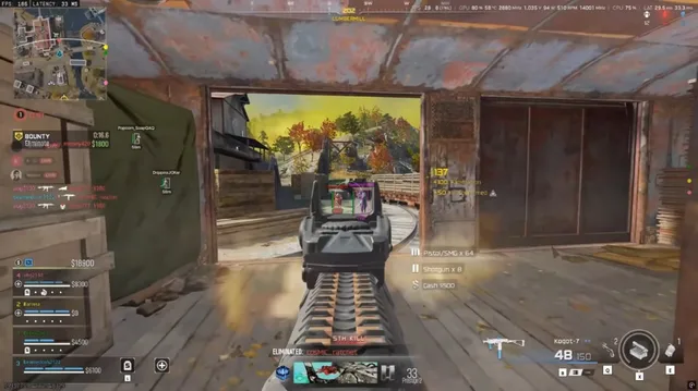 Call of Duty Warzone elimination with aim assist active
